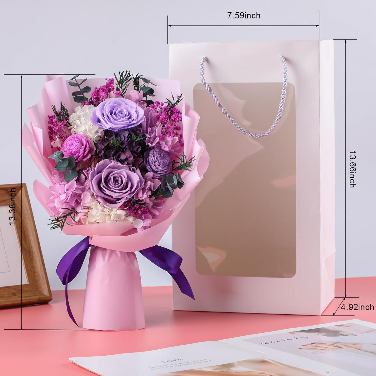 HOTKBO long-lasting preserved roses box ideal for gifts