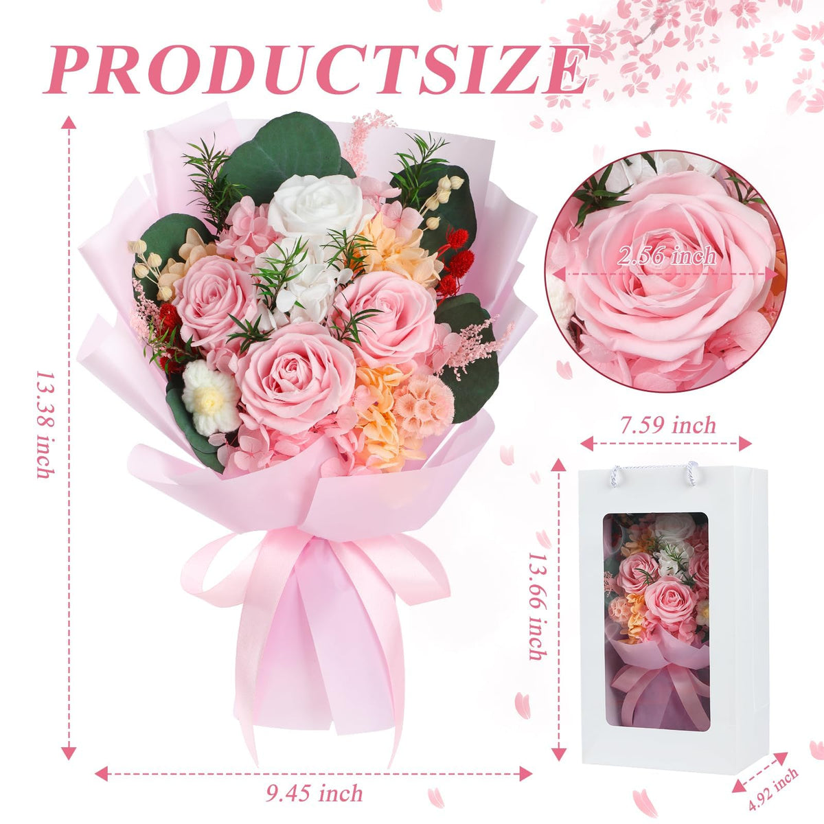 HOTKBO preserved roses with satin ribbon presentation for elegant gifting.