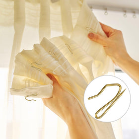 Hotop 25x15 mm drapery hooks in gold for header tape use.