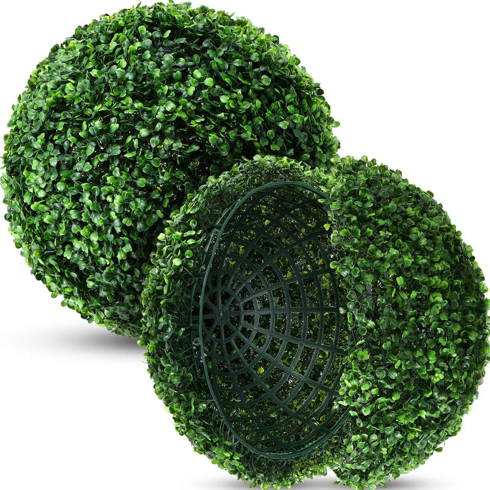 Hotop 2-pack 9-inch faux topiary ball for elegant indoor or outdoor décor.