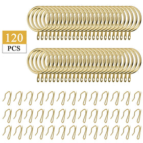 Hotop 32 mm metal drapery rings in gold designed for standard rods.