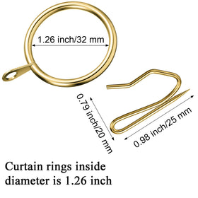 Hotop 60-piece metal curtain pin hooks in gold for secure drapery attachment.