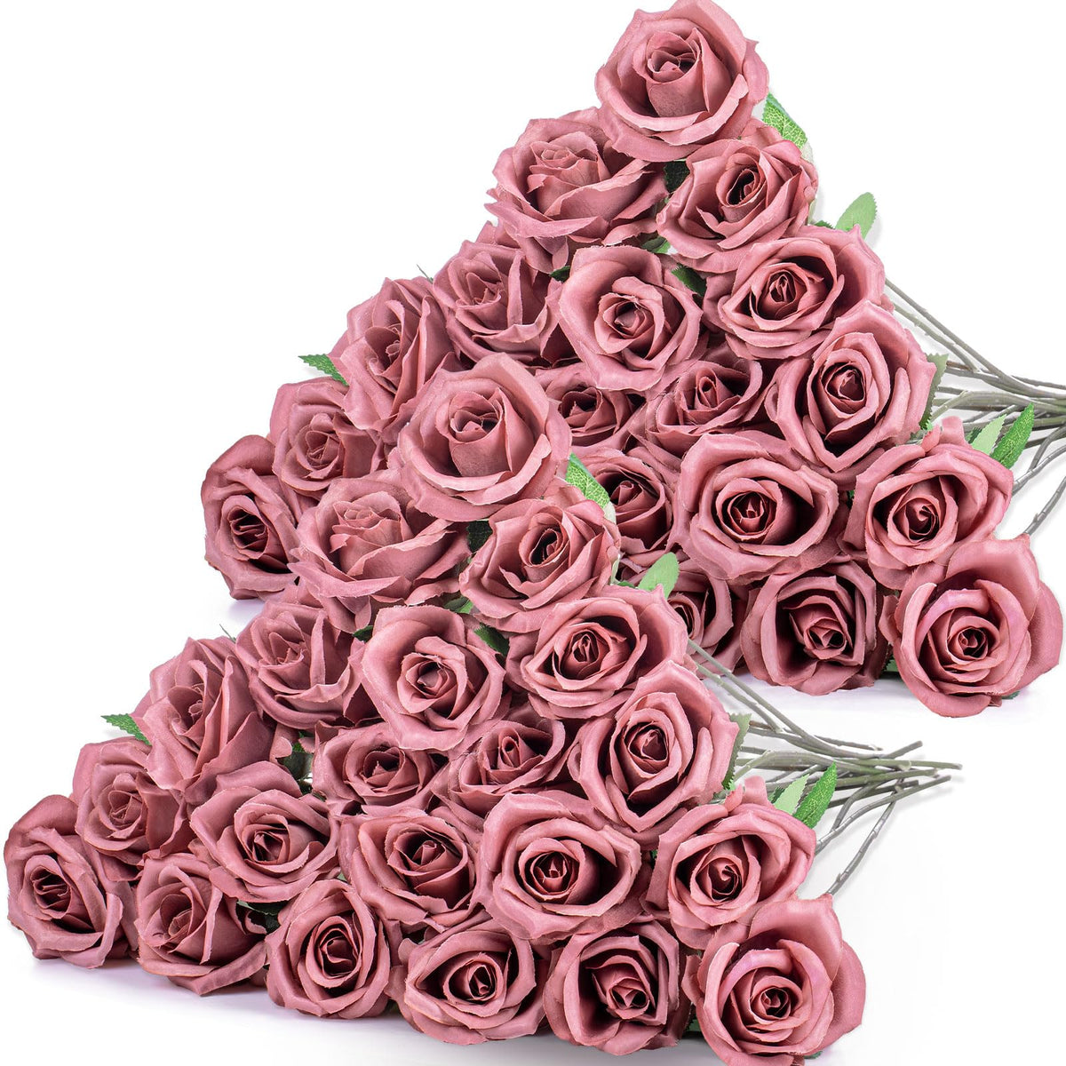 Hotop dusty rose artificial flowers bulk bouquet with 40 stems for elegant centerpieces.
