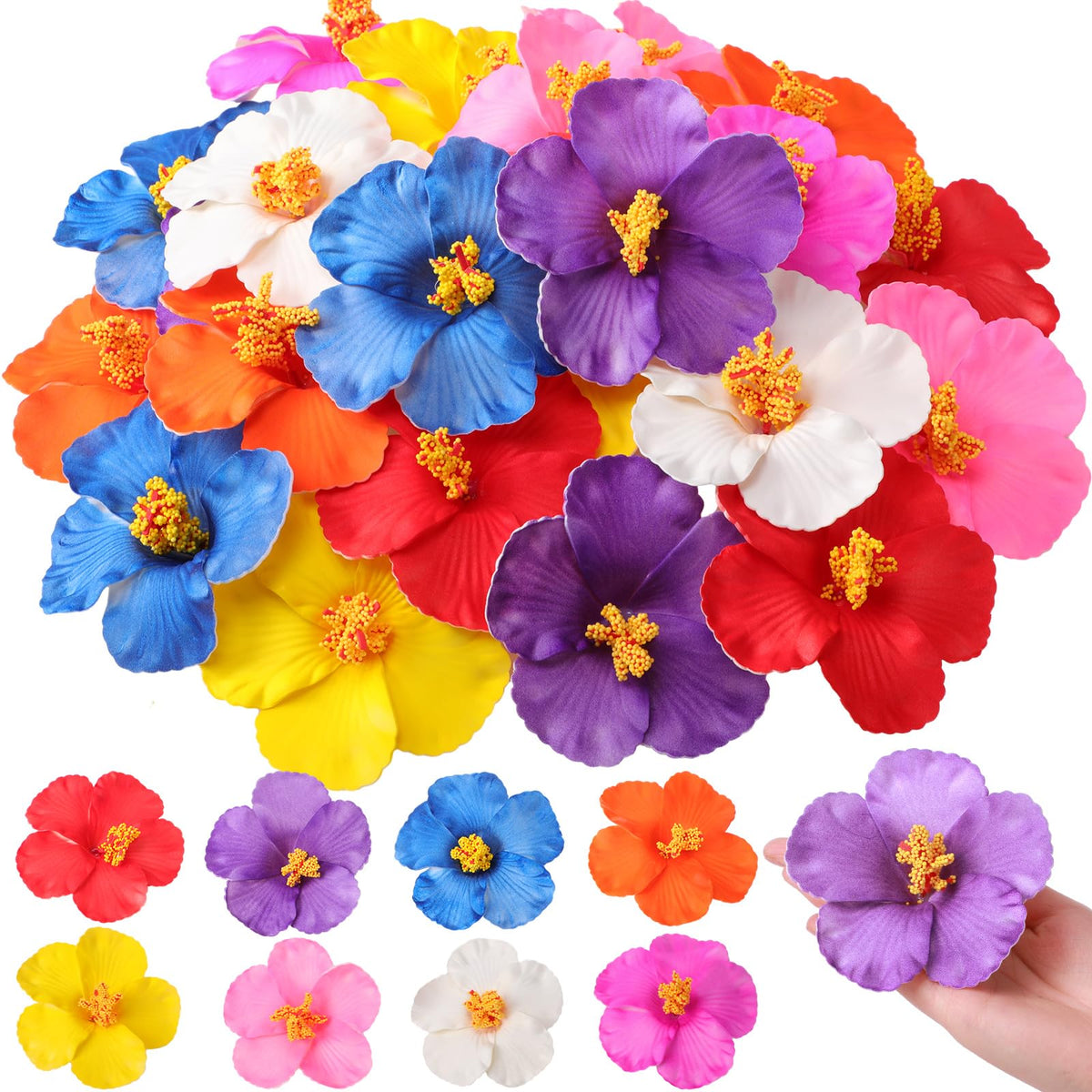 Hotop hibiscus flowers 24-piece set for vibrant table centerpieces and festive decor