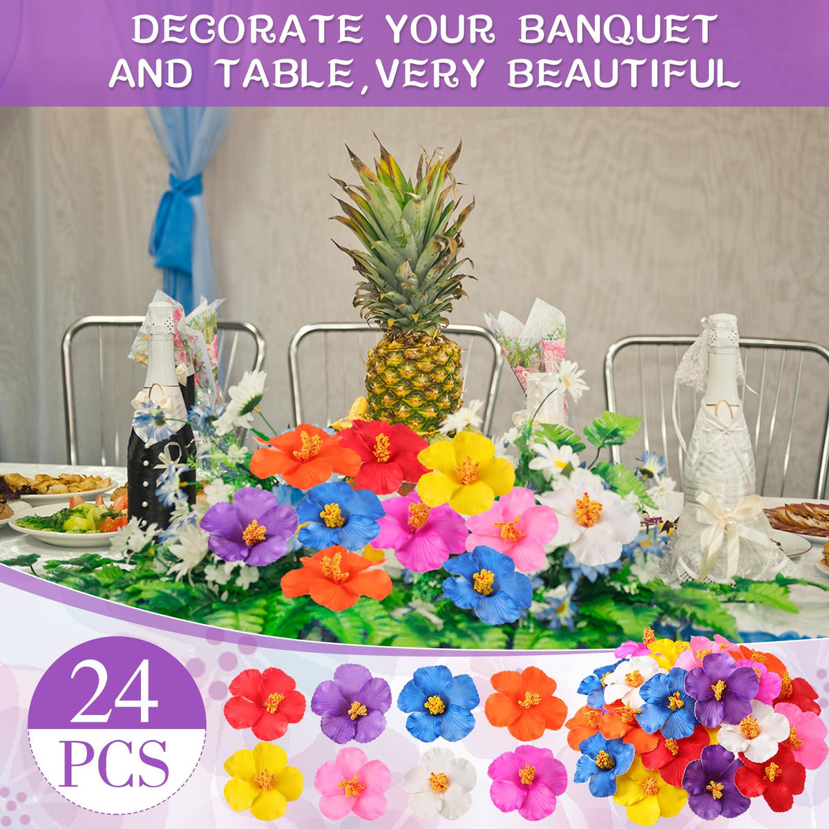 Hotop tropical hibiscus blooms brighten indoor or outdoor decor