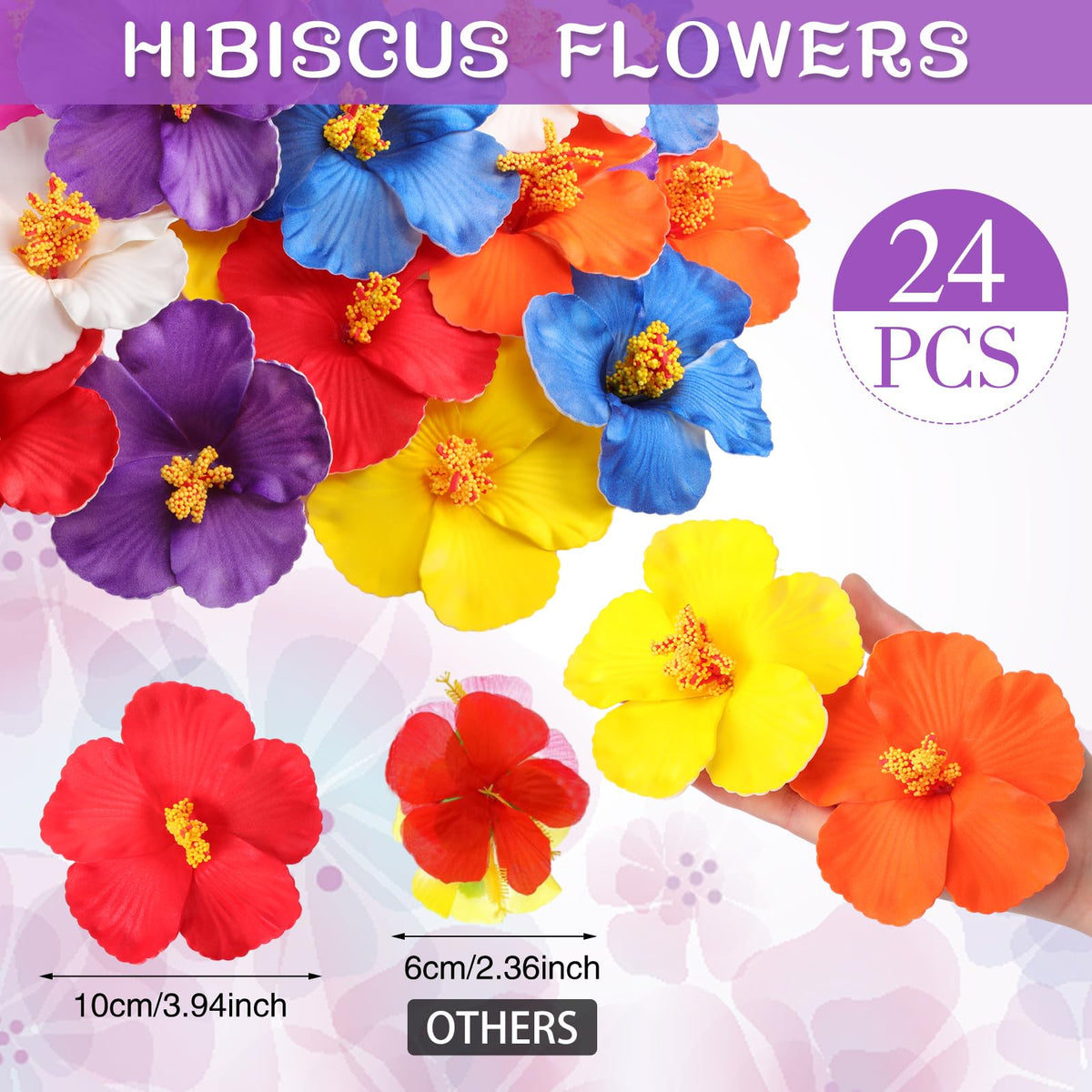 Hotop hibiscus table centerpiece with colorful tropical blooms