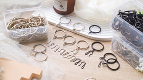 Hotop rings and hooks combo for shower, window, and French curtains
