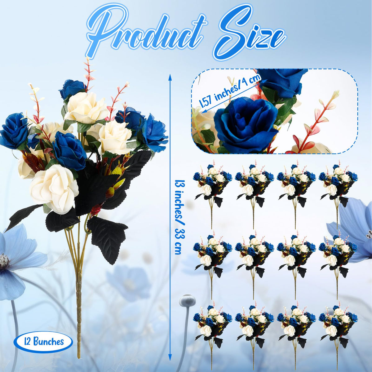 Hotop silk rose bouquets with 144 heads and durable stems for long lasting decor