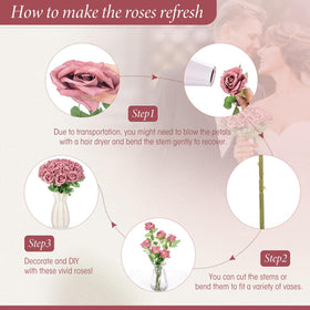 Hotop silk rose petals lifelike texture for realistic, maintenance-free bloom.
