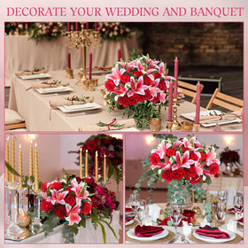Hotop wedding centerpiece decoration featuring red roses and pink lilies