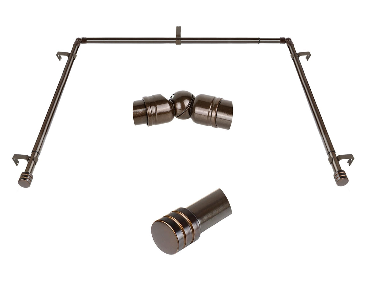 HOTOZON Bay Window Center Rod assembly enables adjustable width for curtains