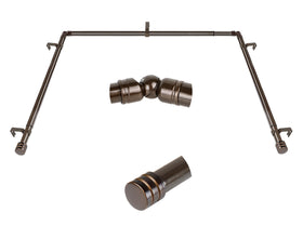 HOTOZON Bay Window Center Rod assembly enables adjustable width for curtains