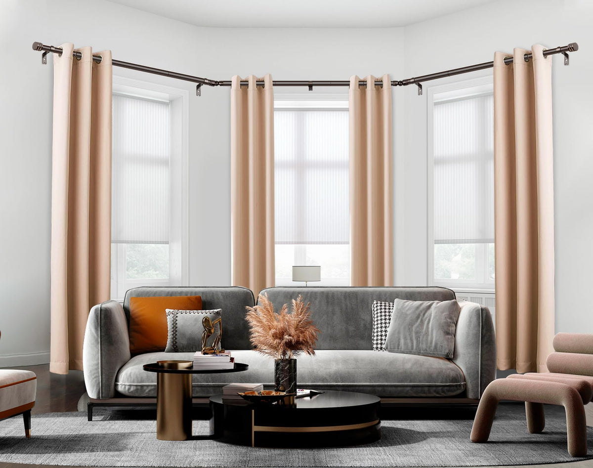 HOTOZON Bay Window side rod 32-58 inches supports versatile curtain setups