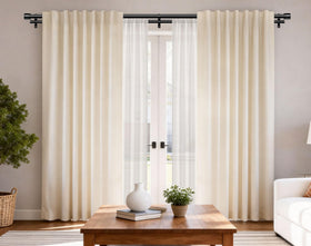 HOTOZON 66-120 in telescoping rod fits diverse window sizes.
