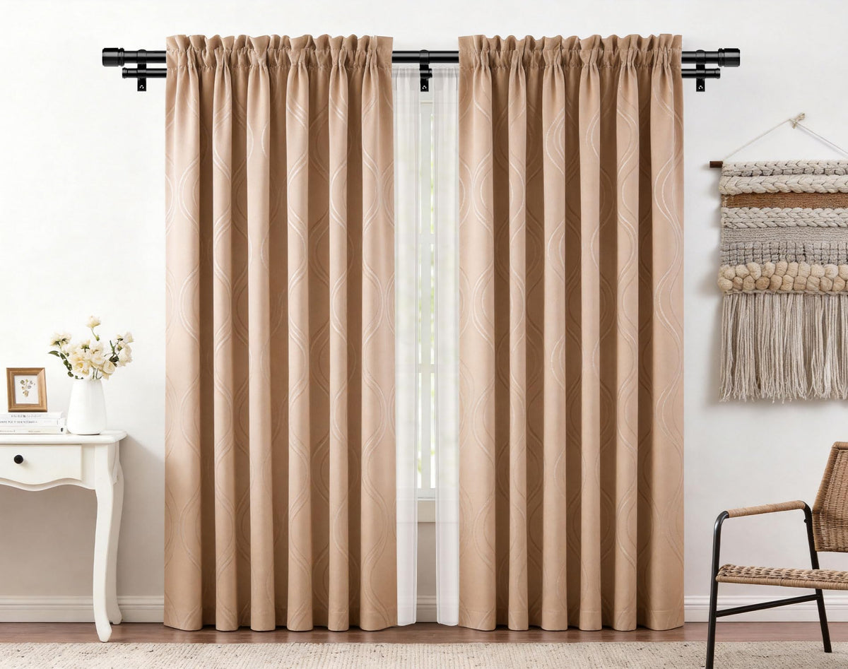 HOTOZON black finish rod with simple finials enhances modern decor