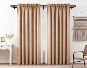 HOTOZON black finish rod with simple finials enhances modern decor