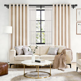 HOTOZON double curtain rod end finials add decorative detail.
