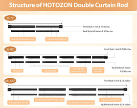 HOTOZON compatible with back tab, grommet, and rod-pocket curtains.
