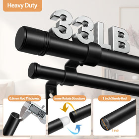 HOTOZON 33lbs weight capacity supports lightweight to medium draperies.