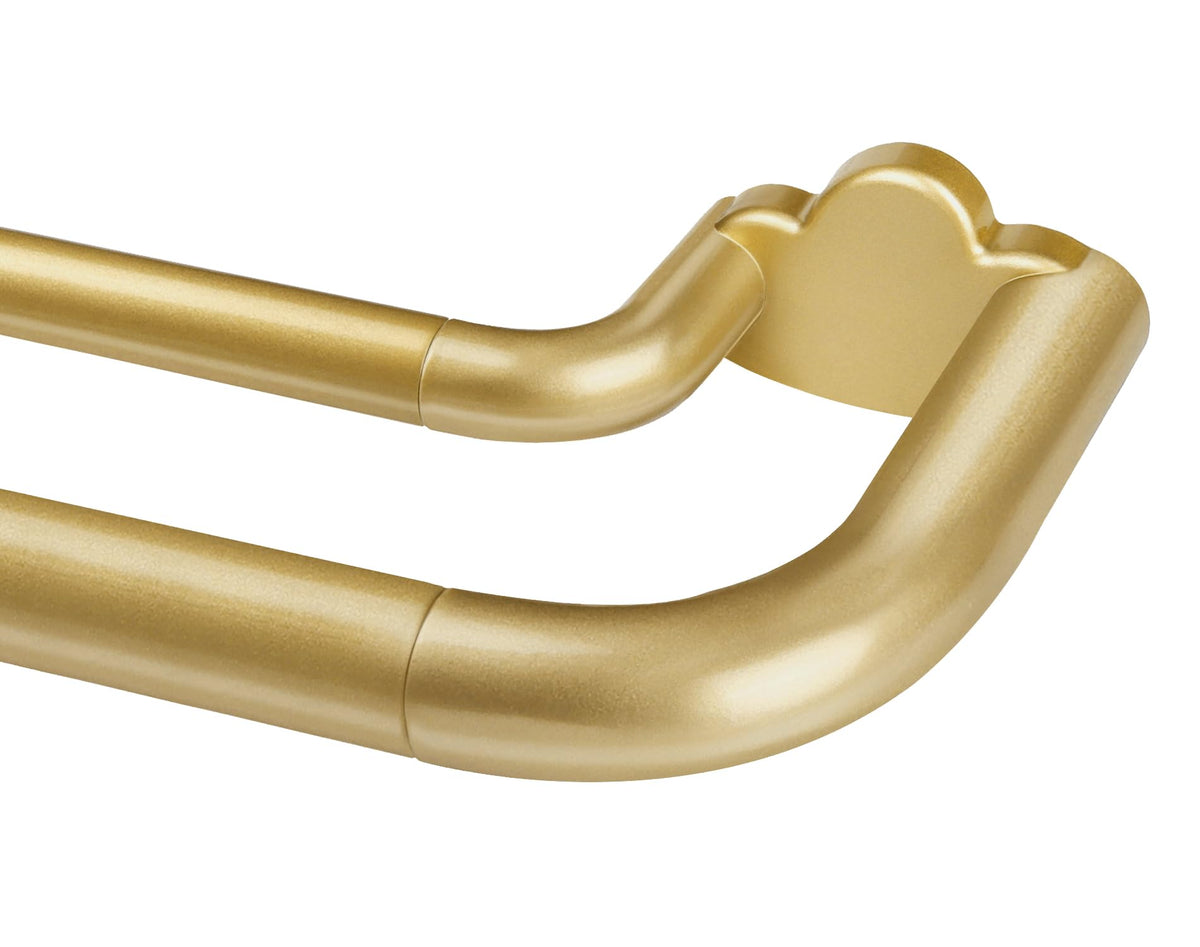HOTOZON double curtain rod with gold wrap-around design for light control