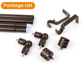 HOTOZON End-cap finials decorate the rod with a refined antique bronze look