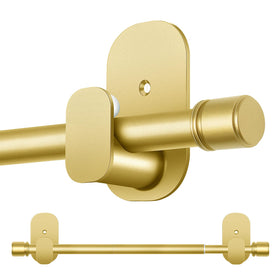 HOTOZON gold no-drill curtain rod in 32-43 inch size for rental rooms.