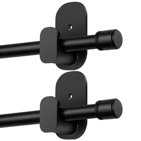 HOTOZON no-drill curtain rod 2-pack mounted with adhesive brackets for renters