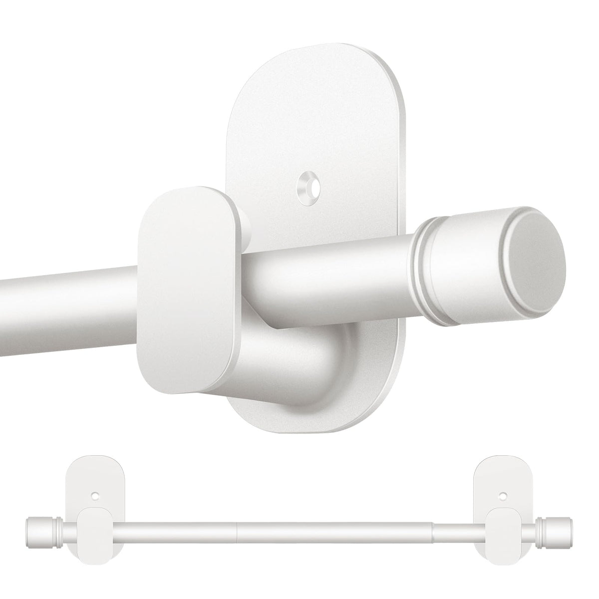 HOTOZON no-drill curtain rod white 32-43 in, renter-friendly setup