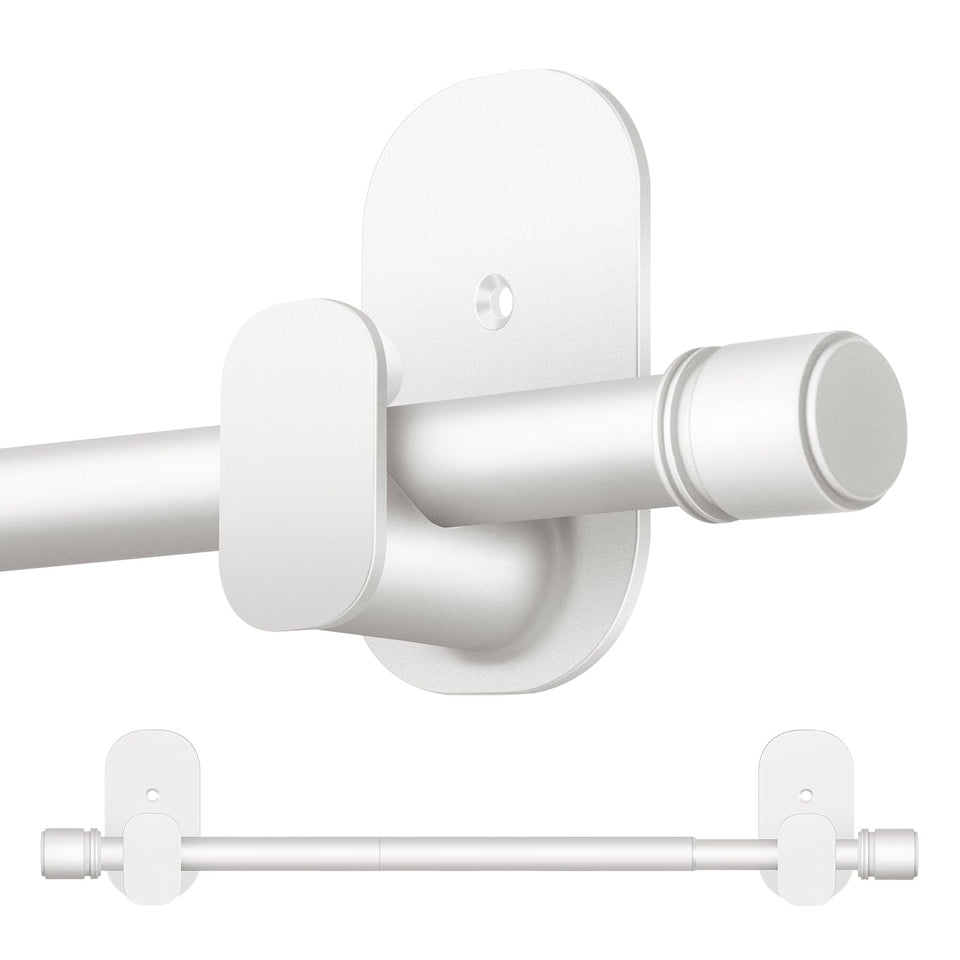 HOTOZON no-drill curtain rod white 32-43 in, renter-friendly setup
