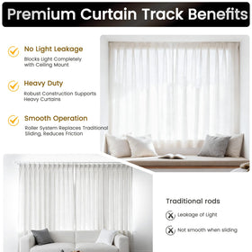 Houmiggle end hooks with locking rings secure curtains.