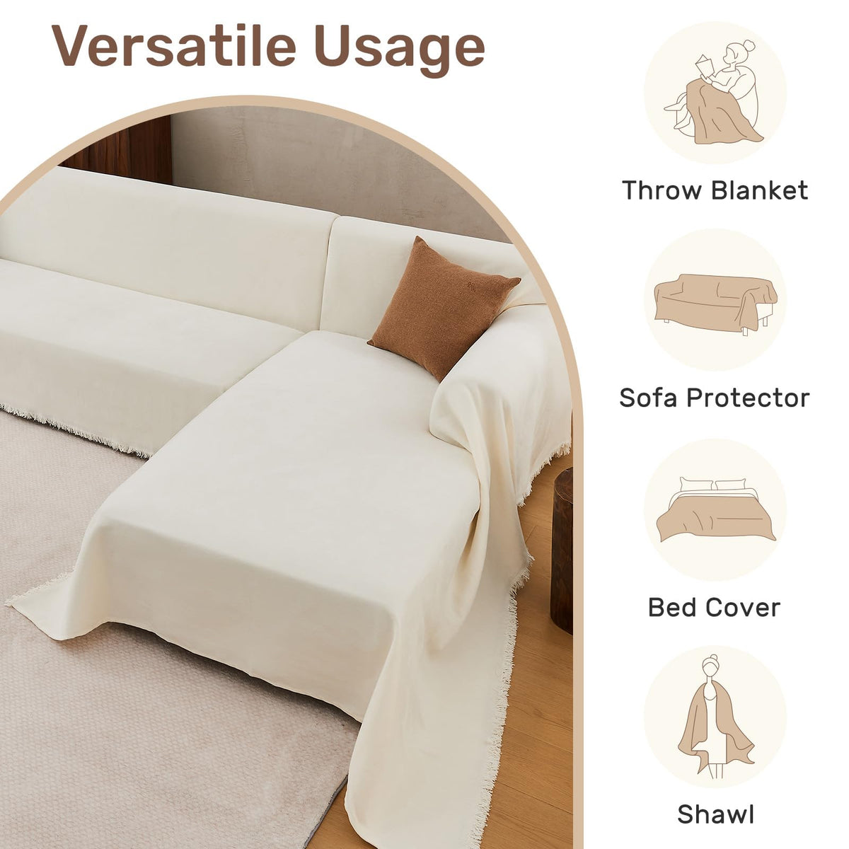 Houmiggle machine washable cold water keeps the cream cover clean and fresh