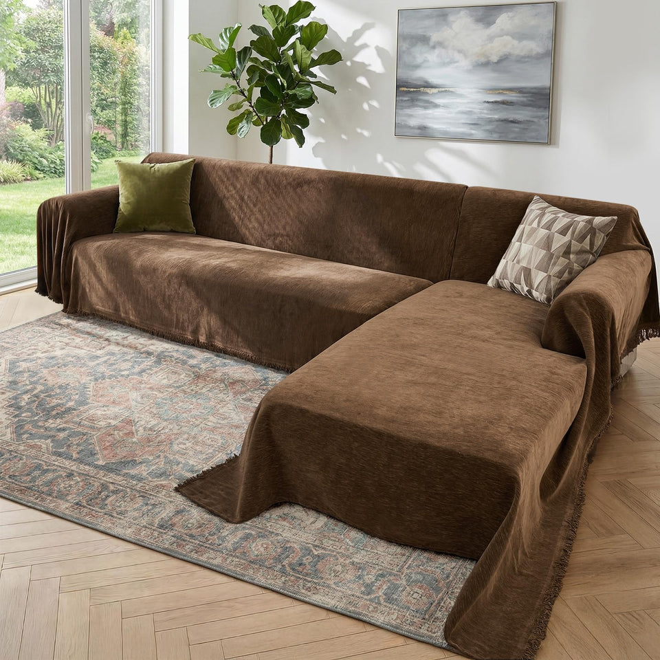 Houmiggle soft chenille texture adds cozy protection for your sectional.