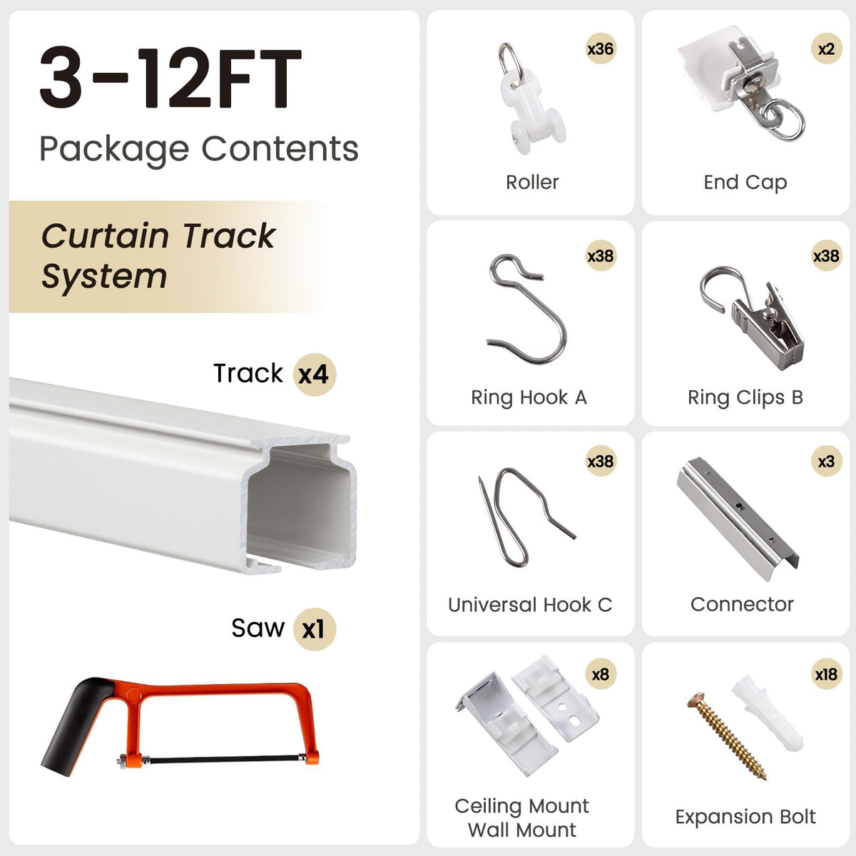 Houmiggle stainless-steel connectors enable tool-free rail connections.