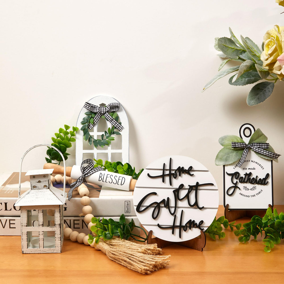 Houmury Artificial Plant set adds lively greenery to any space