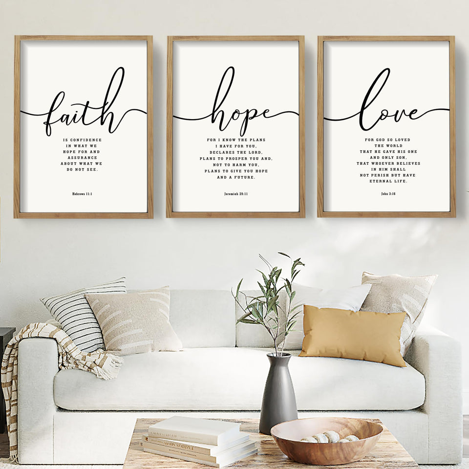 Houmury framed Bible verses wall art with 11x14 framing for elegant living room decor.