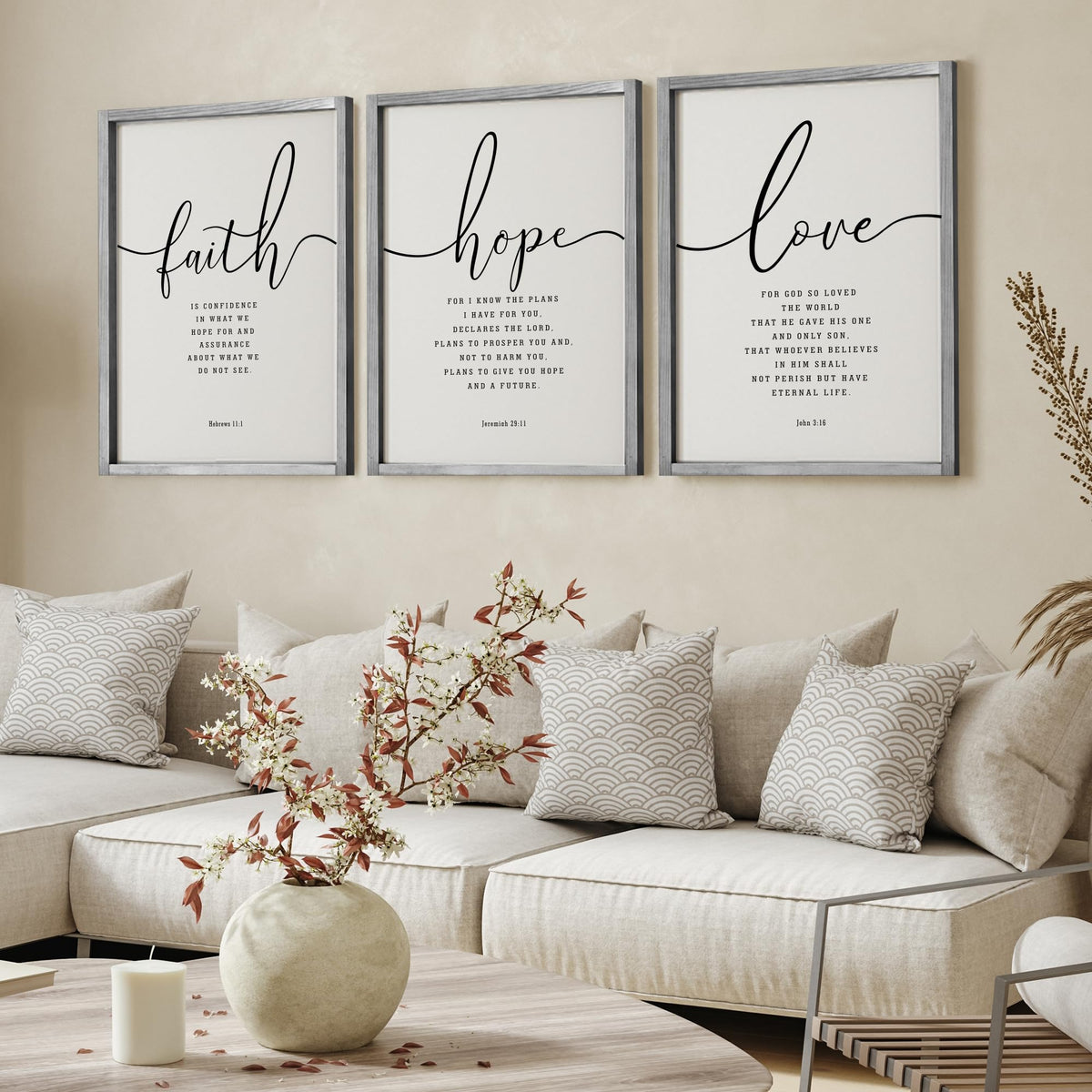 3-piece wall sign features crisp typography and rustic wood framing by Houmury.