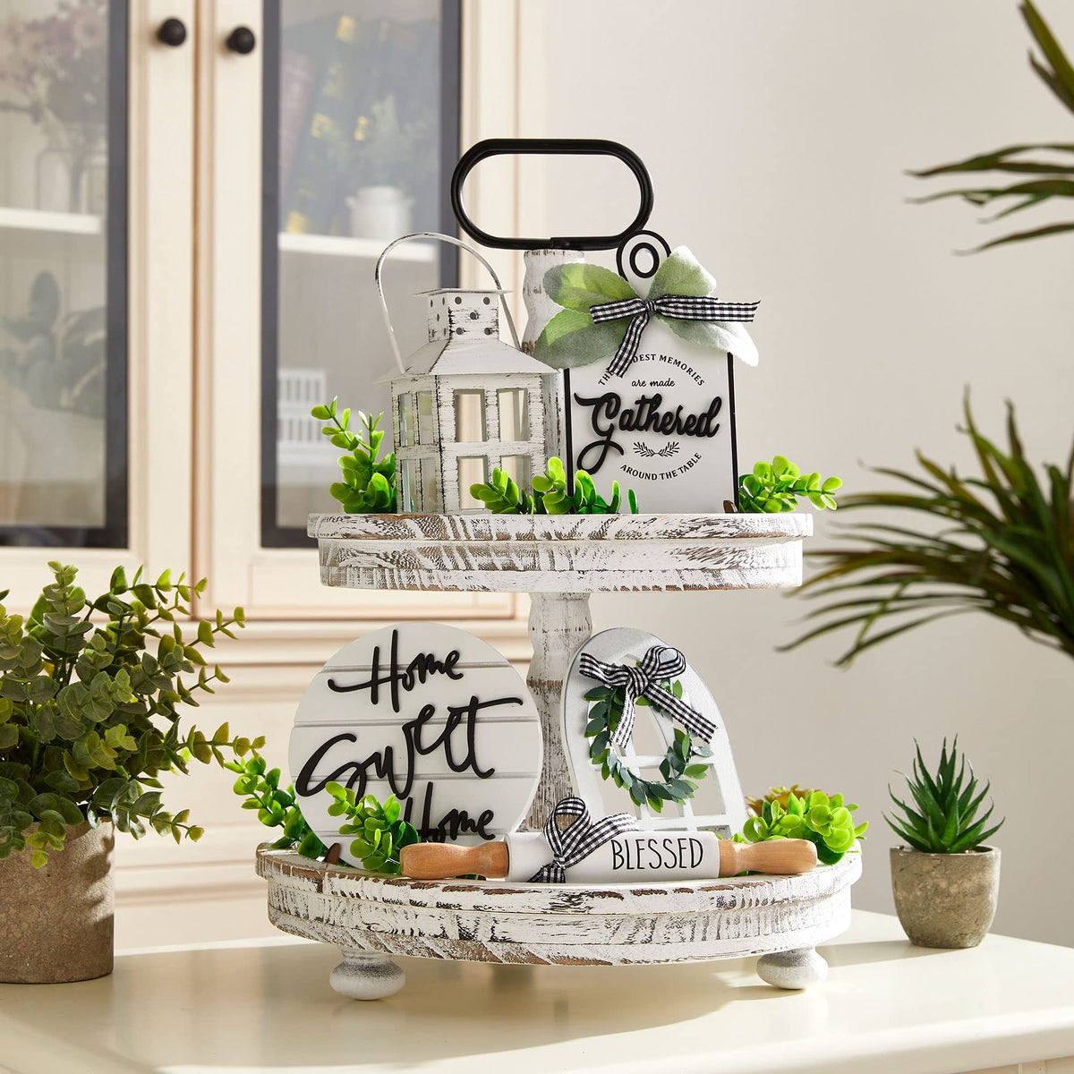 Houmury Home Sweet Home sign centerpiece for living or dining area