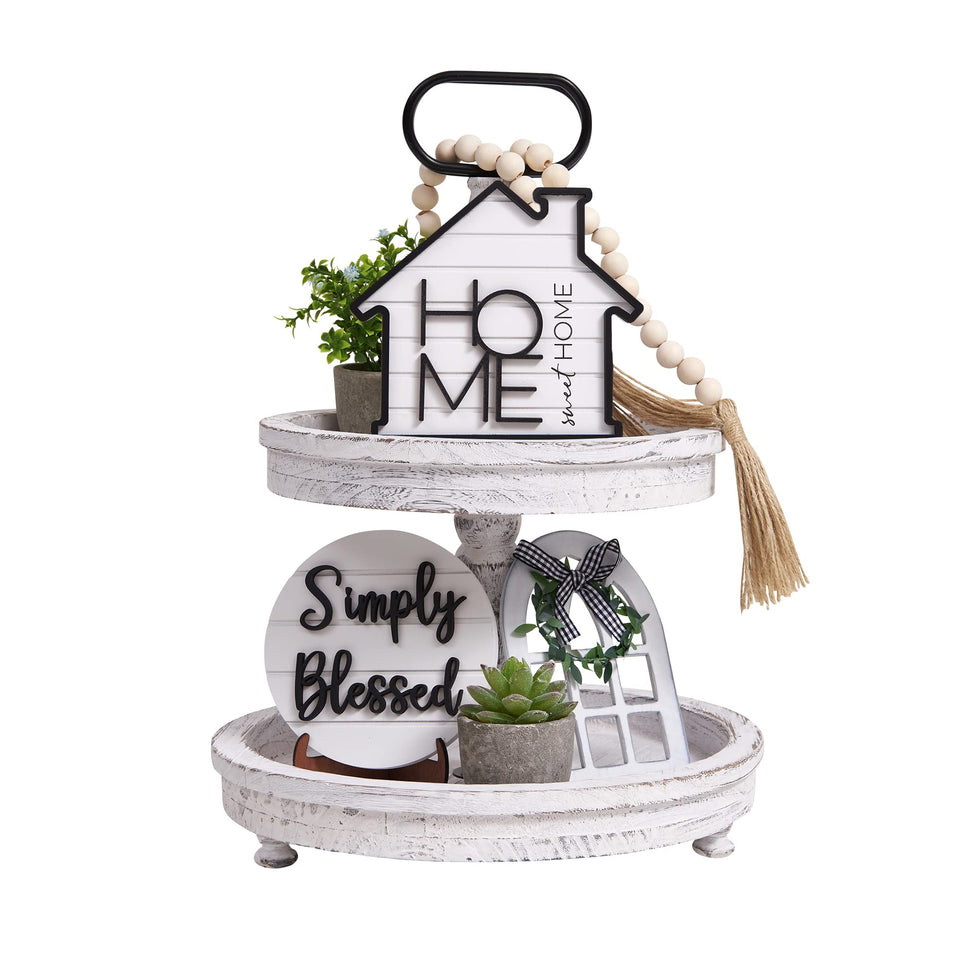 Houmury Home Sweet Home sign adds welcoming charm to shelves.