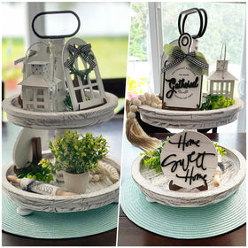 Houmury Tiered Tray Assembly ready to style your space