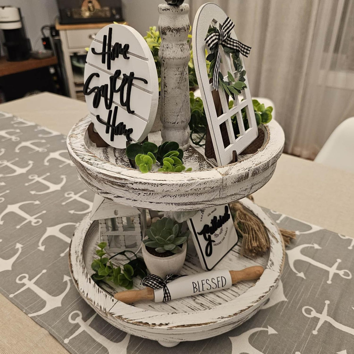 Houmury tiered tray decor set enhances cozy spaces