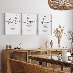 Eleven by fourteen inch wall art offers a calm focal point.
