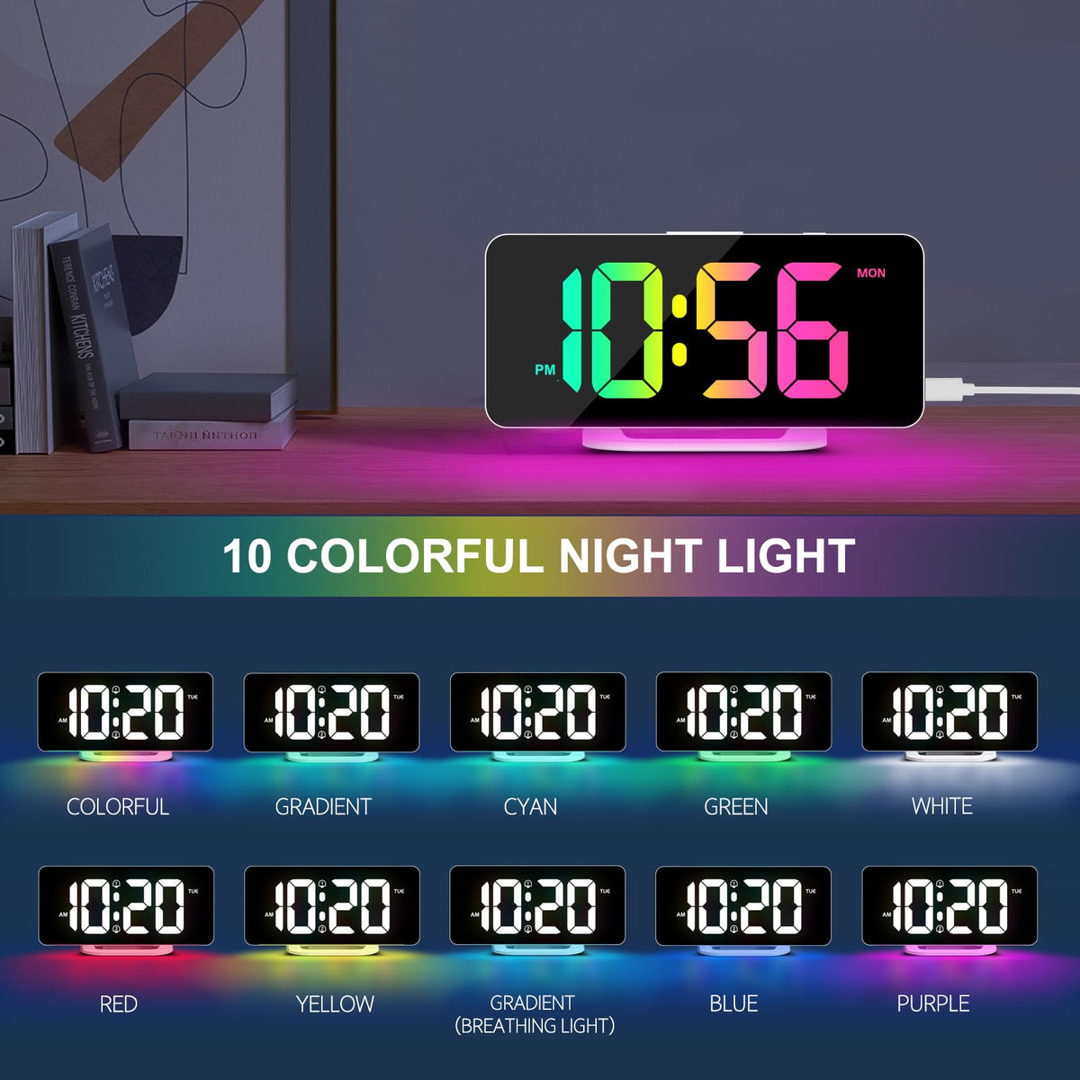 Hournor ambient night light provides soft illumination for late-night viewing