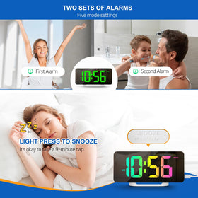 Hournor white bedside desk clock complements modern bedrooms and offices