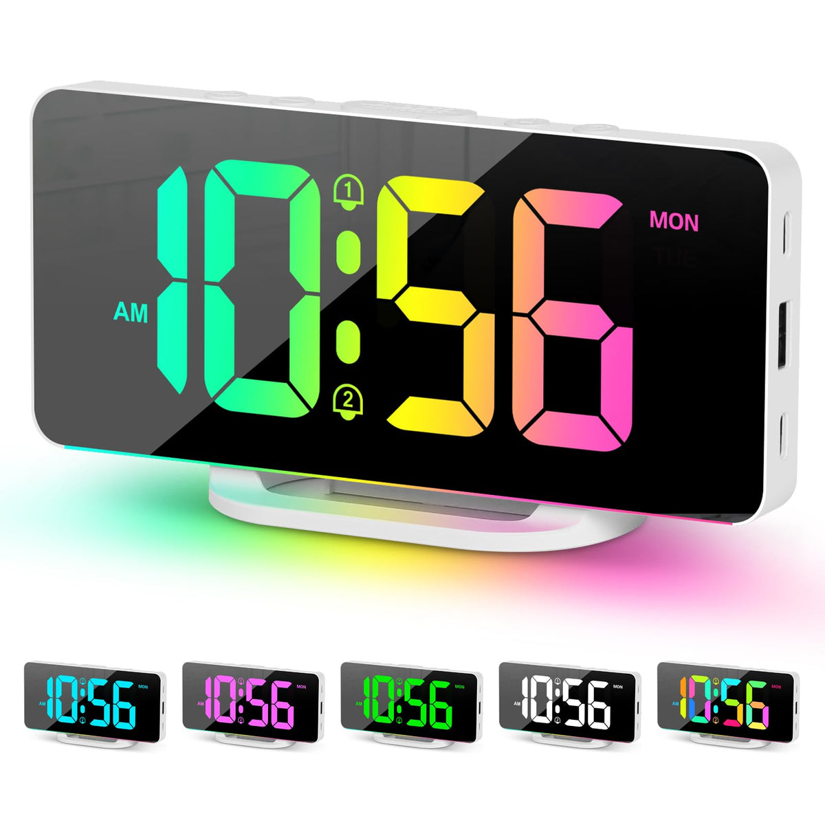 Hournor digital alarm clock with a large display for easy bedside viewing