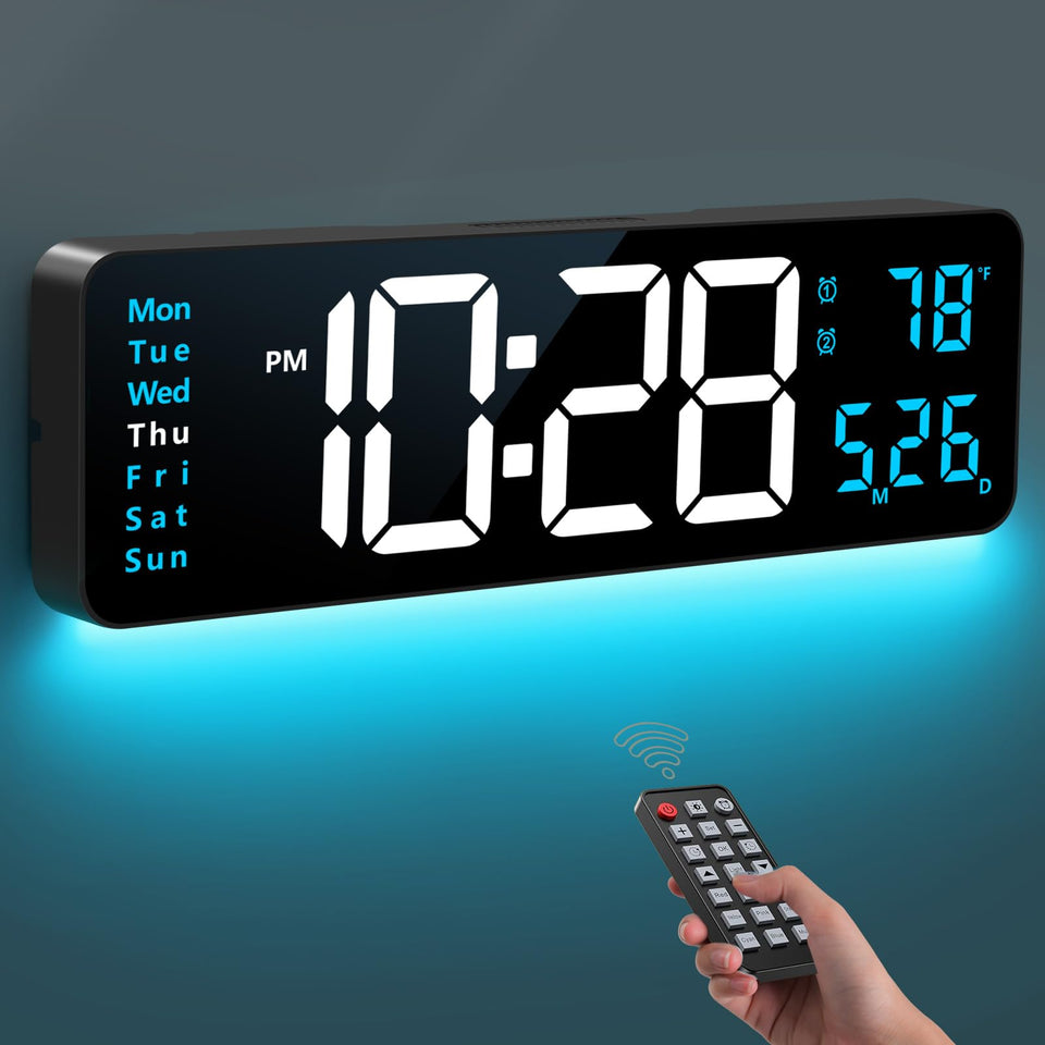 Hournor digital wall clock with a 16.2-inch display for clear visibility