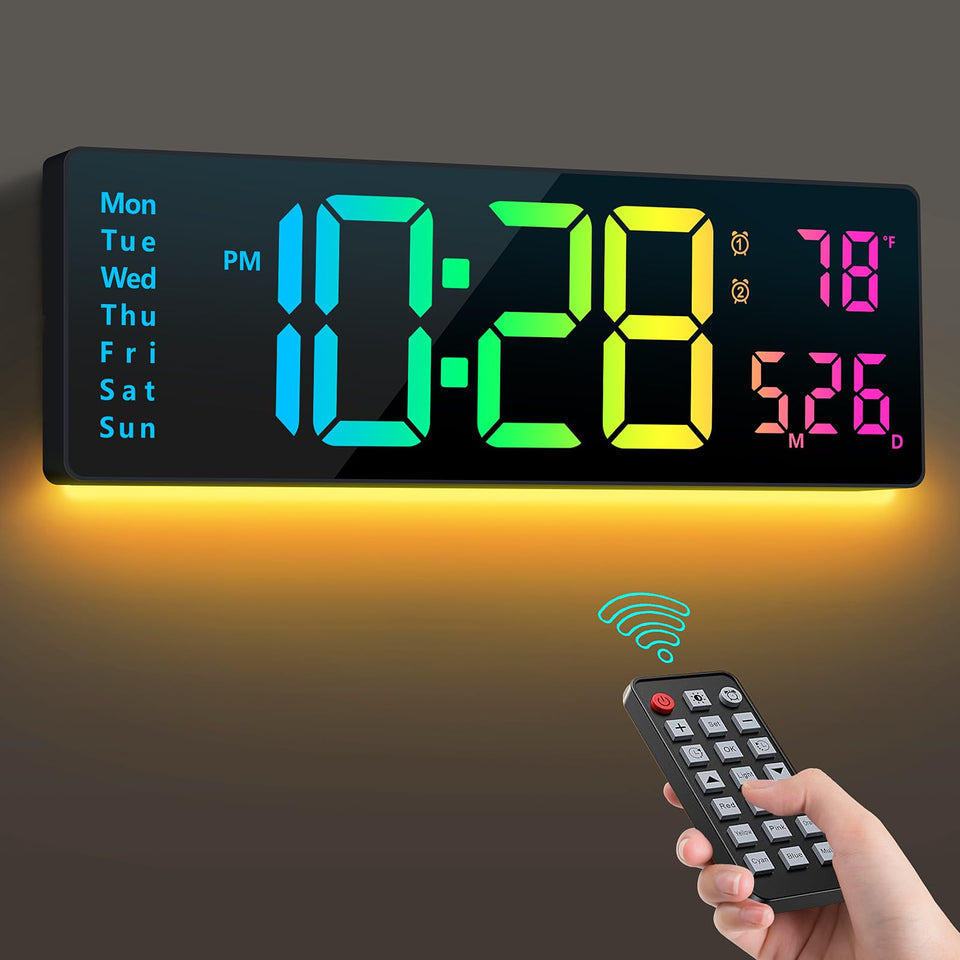 Hournor digital wall clock with 16-inch display for easy readability