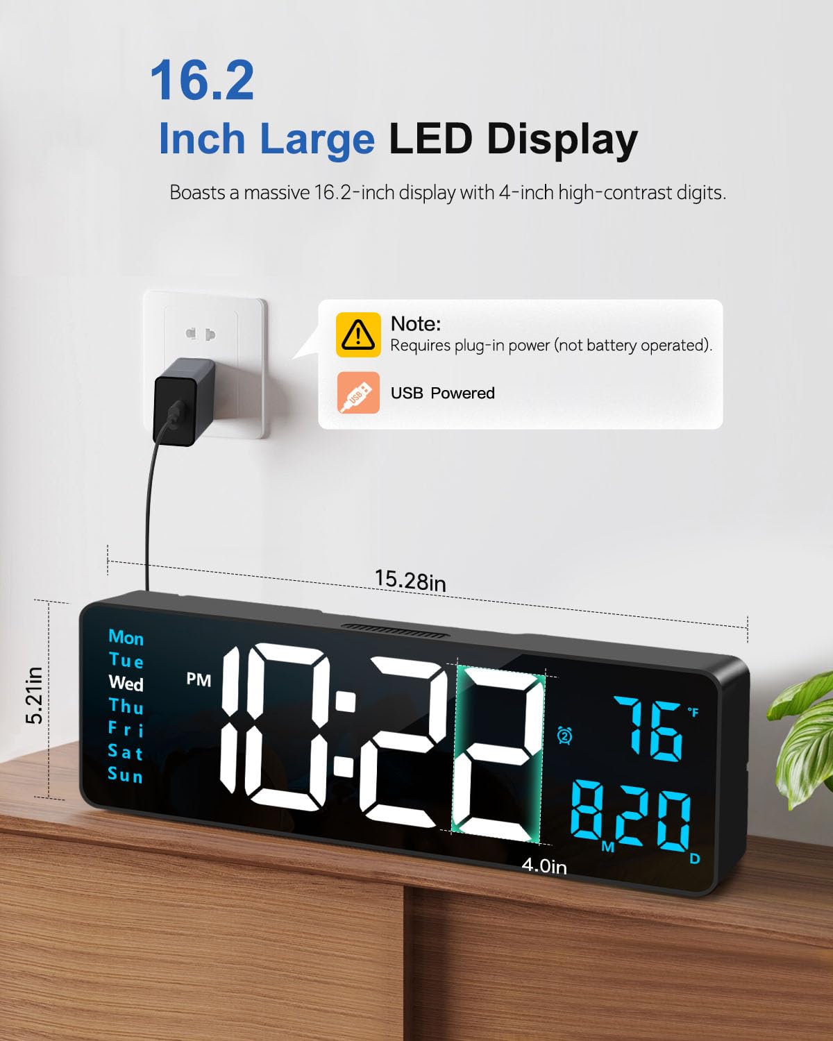 Hournor wall clock night light base with color options enhances ambiance