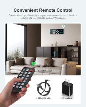 Hournor clock remote control enables hands-free operation from anywhere