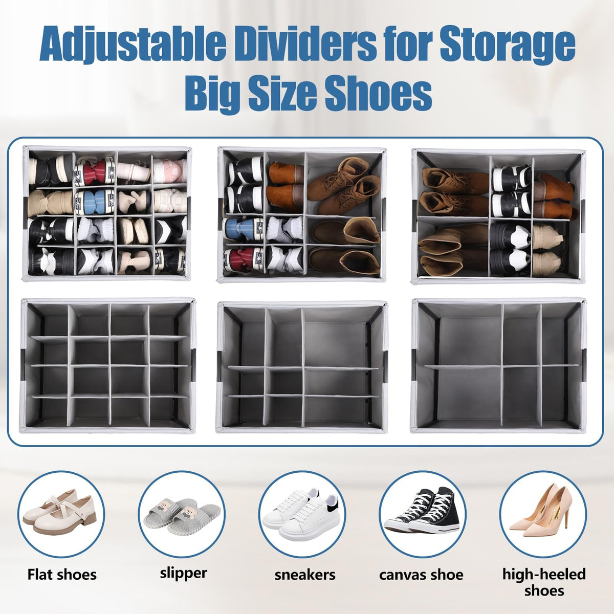 House Again dimensions 21.6 by 16.9 by 13.4 inches fit closet shelves
