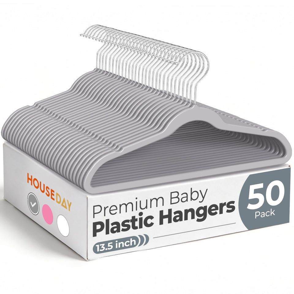 HOUSE DAY 13.5-inch kids hangers in a pack for growing wardrobes.